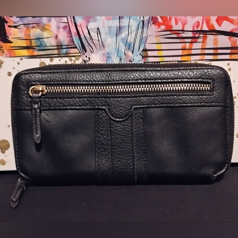 🎁Black Leather Wallet With Lots Of Different Pockets And Card Holder Slots
